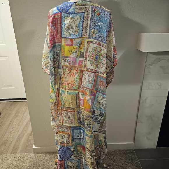 Johnny Was Bella Lace Up Kaftan Dress - Picture 7 of 10